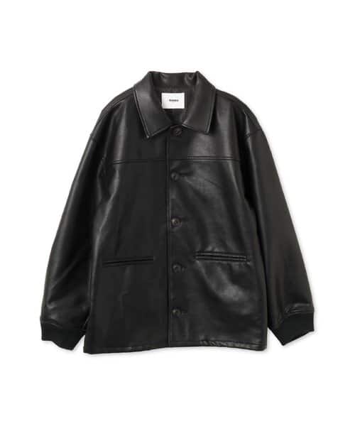 atmos pink Synthetic Leather Car Coat BLACK - ブラック