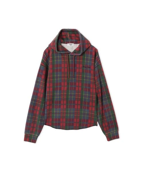 atmos pink Plaid Thermal Hoodie RED - レッド