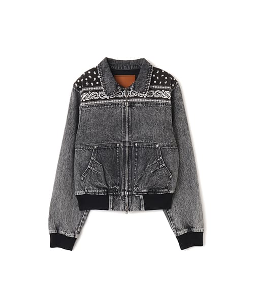 atmos pink Panelled Bandana Denim Jacket BLACK - ブラック