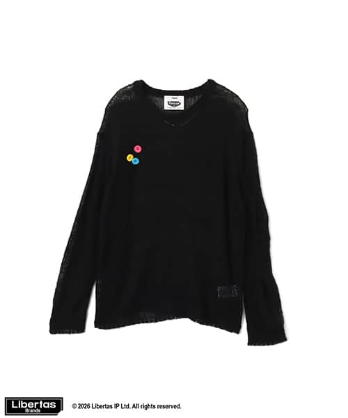 atmos pink x FUGGLER Crew Neck Knit Top BLACK - ブラック
