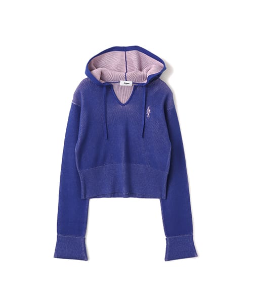 atmos pink Plating Knit Hoodie BLUE - ブルー