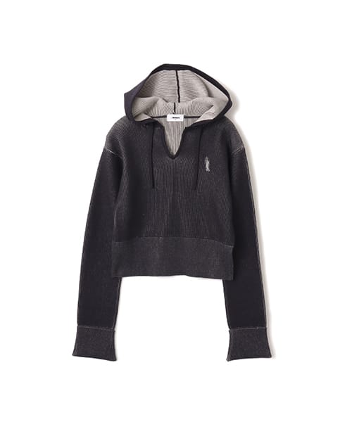 atmos pink Plating Knit Hoodie CHARCOAL - チャコール