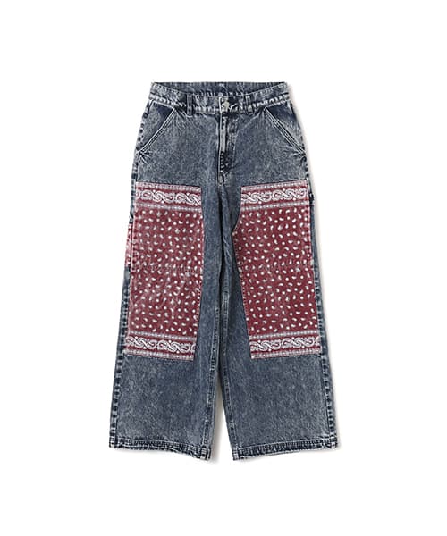 atmos pink Panelled Bandana Denim Pants BLUE - ブルー
