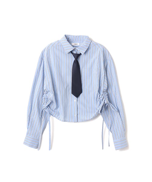 atmos pink Shirring Cropped Shirt SAX - サックス