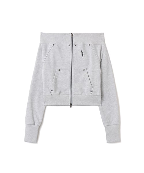 atmos pink Off-shoulder Sweat Zip-up GRAY - グレー