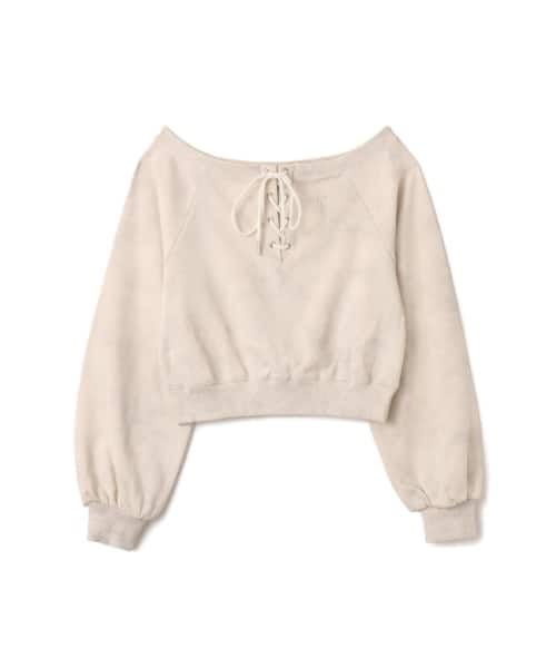 atmos pink Lace-up Sweat Top WHITE - ホワイト