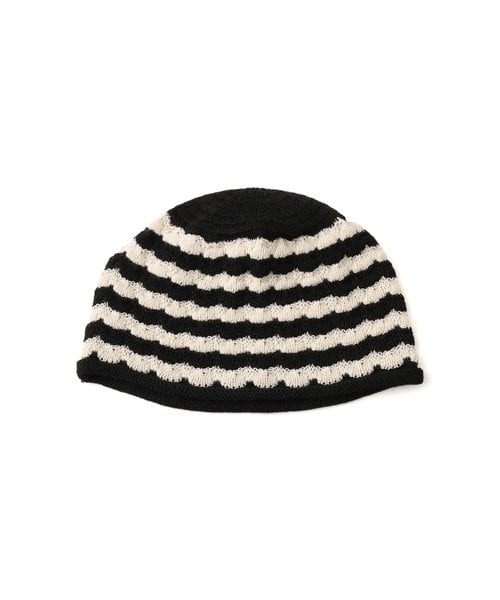 atmos pink Striped Summer Knit Hat BLACK - ブラック