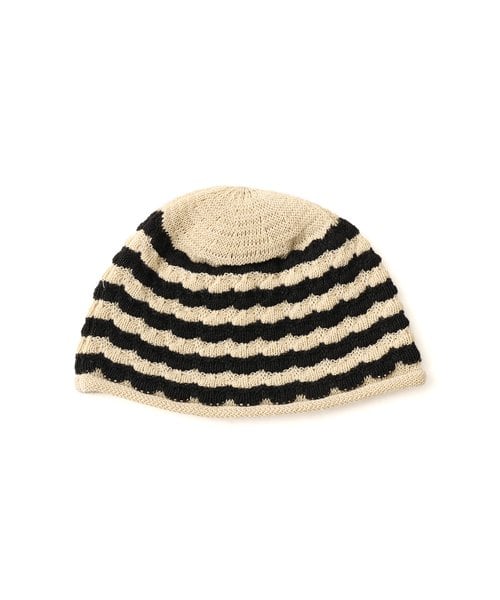 atmos pink Striped Summer Knit Hat WHITE