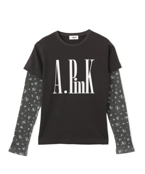 atmos pink Layered Print LS T-shirt BLACK - ブラック