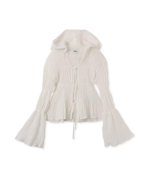 atmos pink Shirring Blouse WHITE - ホワイト