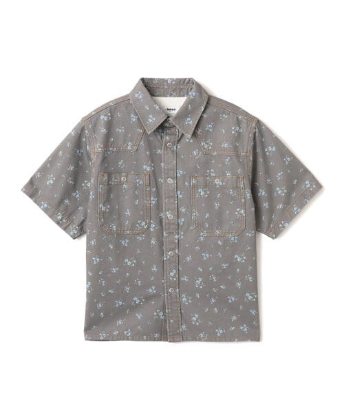 atmos pink Floral Work Shirt BLACK - ブラック