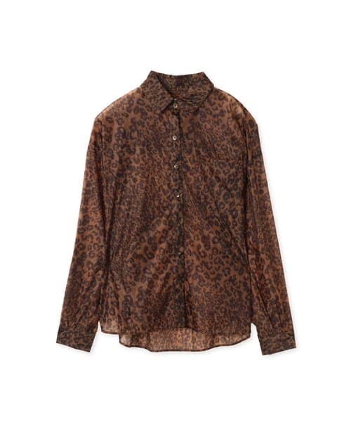 atmos pink Leopard Pattern Sheer Shirt  BROWN