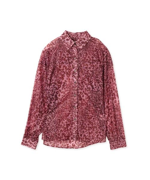 atmos pink Leopard Pattern Sheer Shirt  PINK - ピンク