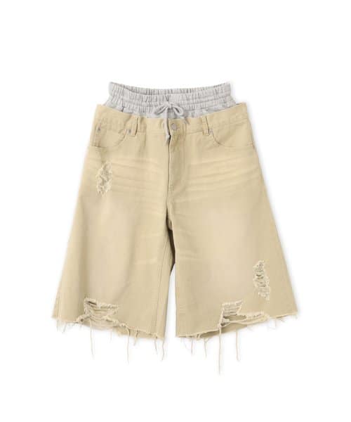 atmos pink Layered Denim Half Pants