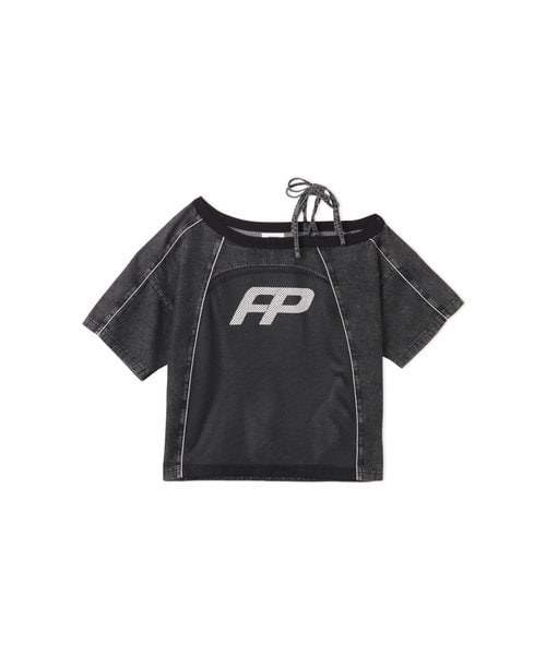 atmos pink Mesh Docking T-shirt BLACK - ブラック