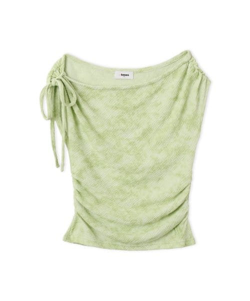 atmos pink Tie Point One Shoulder Tops GREEN