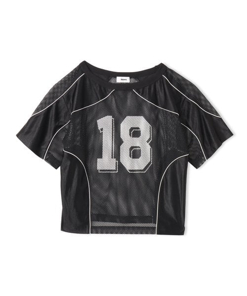 atmos pink Mesh Docking T-shirt BLACK
