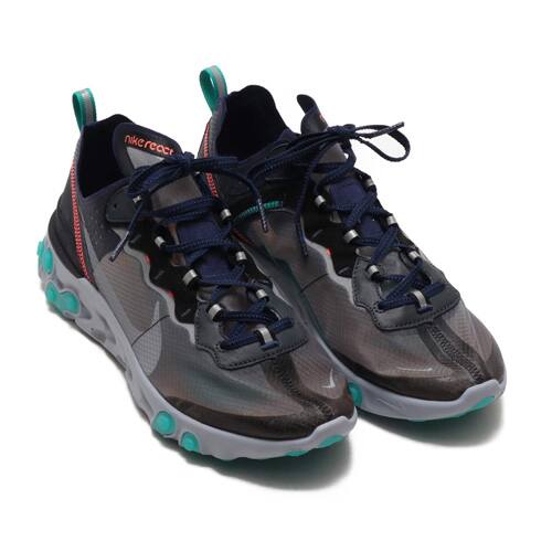 nike react element 87 black cool grey & blue chill