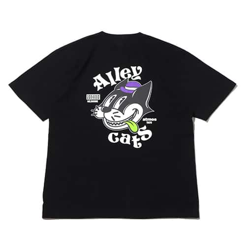 atmos x SNEAKER FREAKER ALLEY CATS T-SHIRT BLACK