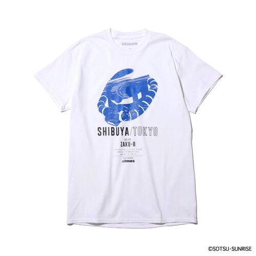 atmos x GUNDAM x KOUSUKE KAWAMURA MS-06 ZAKUⅡ HEAD TEE WHITE 19FA-I