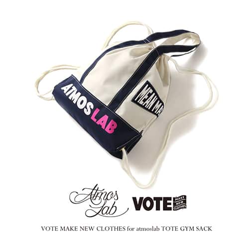 VOTE make new clothes for atmos TOTE GYM SACK NAVY 15FW-I