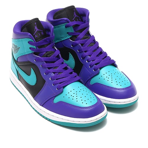 JORDAN BRAND WMNS AIR JORDAN 1 MID DARK CONCORD/NEW EMERALD-BLACK-WHITE  22FA-I