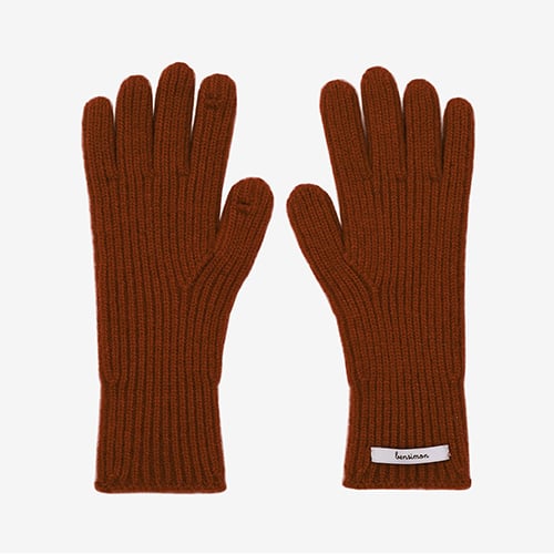 BENSIMON FINGER HOLE GLOVES CAMEL 22HO-I