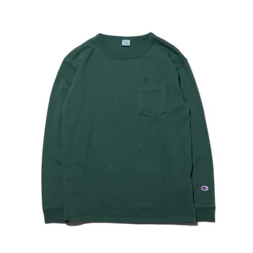 Champion L/S POCKET T-SHIRT DARK GREEN 20SS-I