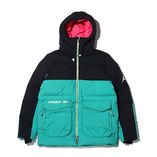 JORDAN BRAND AS M J JORDAN DOWN PARKA BLACK/WATERMELON/NEPTUNE GREEN 20HO-I