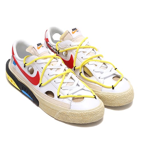 NIKE BLAZER LOW '77 / OW WHITE/UNIVERSITY RED-OPTI YELLOW-FOSSIL 21HO-S