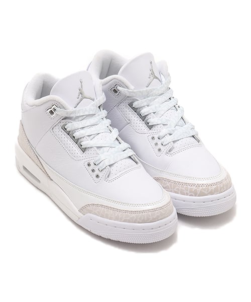 JORDAN BRAND AIR JORDAN 3 RETRO (GS) WHITE/METALLIC SILVER-WHITE ジョーダン ブランド エア ジョーダン 3 レトロ GS ホワイト