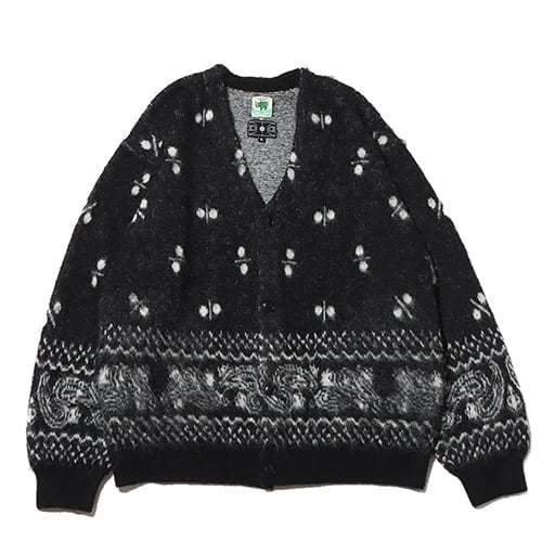 TOKYO 23 x ELEPHANT BRAND WOOL SHAGGY V NECK KNIT CARDIGAN BLACK