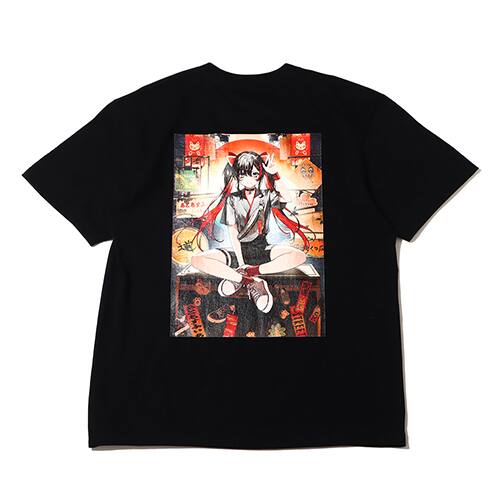 atmos x 絵師100人展 狗神煌TEE BLACK