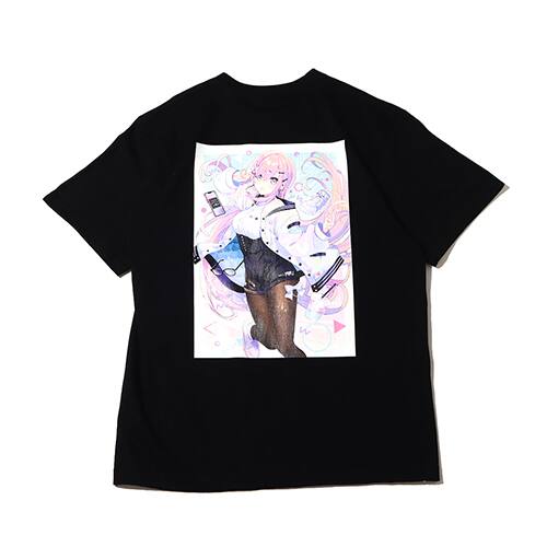 atmos x 絵師100人展 さいねTEE BLACK 22SU-I