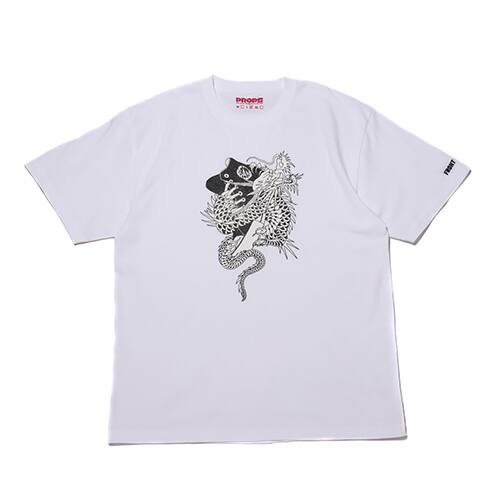 FRONT OF WALL" Ume × PROPS Management S/S TEE WHITE 21SP-I
