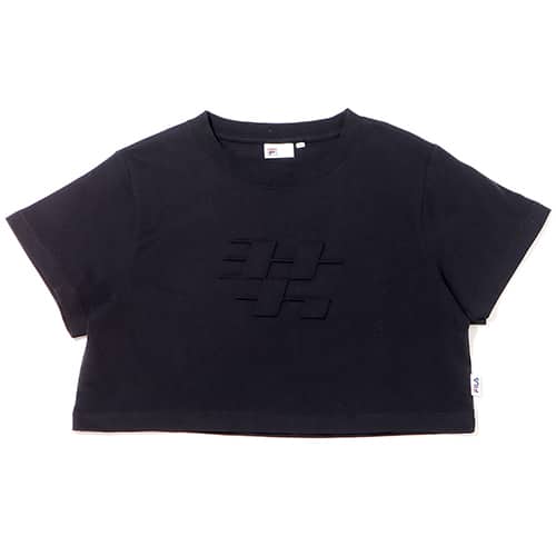 FILA × YONAKA ショート丈 Tシャツ ブラック 23SS-S