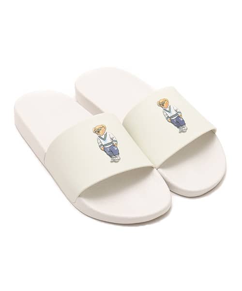 POLO RALPH LAUREN POLO BEAR SLIDE SANDAL HERITAGE BEAR - DECKWASH WHITE