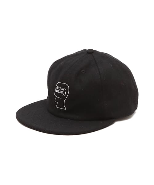 BRAIN DEAD FLANNEL LOGOHEAD 6 PANEL HAT BLACK - ブラック