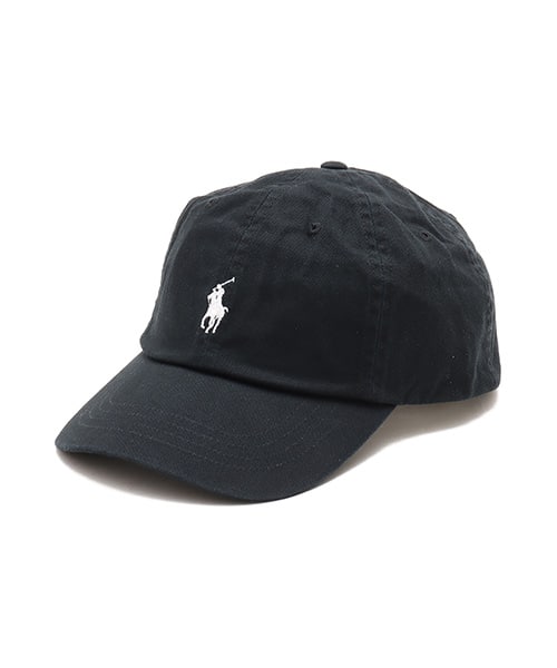 POLO RALPH LAUREN COTTON CHINO BALL CAP POLO BLACK W/WHITE PP