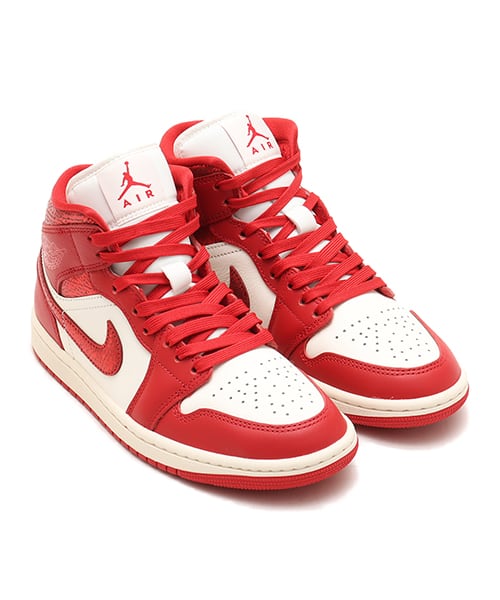 JORDAN BRAND WMNS AIR JORDAN 1 MID SE SAIL/VARSITY RED-TEAM RED