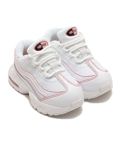 NIKE AIR MAX 95 RECRAFT LTR (TD) WHITE/WHITE-UNIVERSITY RED-WOLF GREY