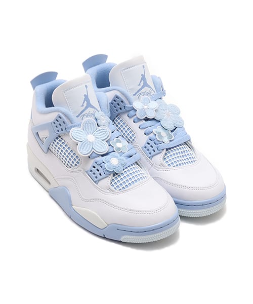 JORDAN BRAND WMNS AIR JORDAN 4 RETRO WHITE/ALUMINUM-BLUE TINT-OIL GREEN