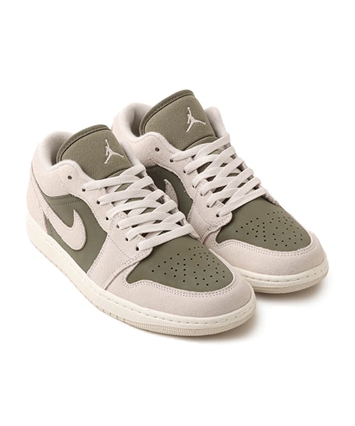 JORDAN BRAND AIR JORDAN 1 LOW SE MEDIUM OLIVE/LT OREWOOD BRN-SAIL - オリーブ