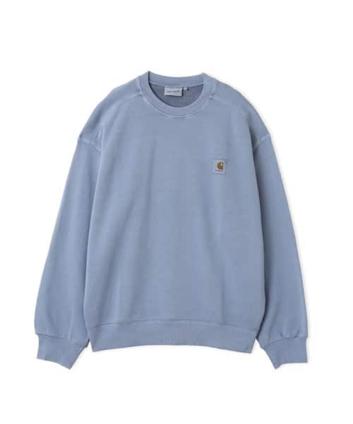CARHARTT NELSON SWEAT Gentle Blue garment dyed - ブルー