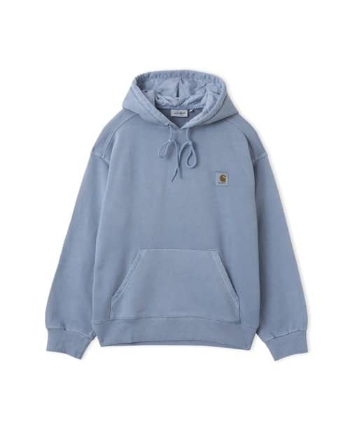 CARHARTT HOODED NELSON SWEAT Gentle Blue garment dyed - ブルー