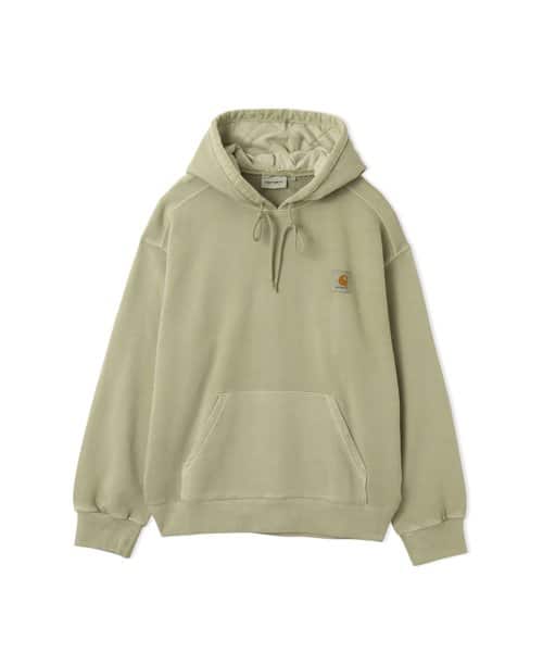CARHARTT HOODED NELSON SWEAT Gentle Green garment dyed - グリーン