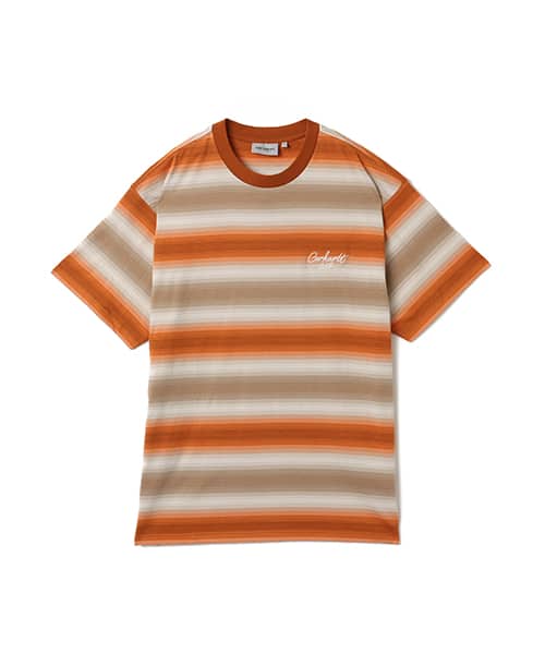 CARHARTT S/S DASHNER T-SHIRT Dashner Stripe, Pumpkin