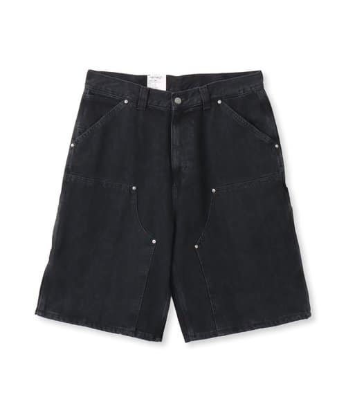 CARHARTT OG DOUBLE KNEE SHORT Camo Black hstone wash - ブラック