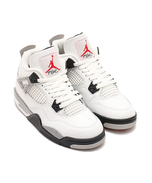 JORDAN BRAND AIR JORDAN 4 RETRO OG (GS) SUMMIT WHITE/FIRE RED-CEMENT GREY-BLACK