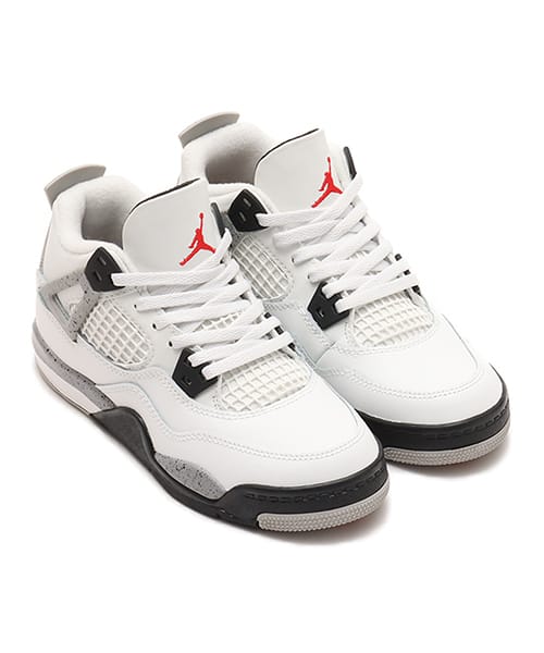 JORDAN BRAND JORDAN 4 RETRO OG (PS) SUMMIT WHITE/FIRE RED-CEMENT GREY-BLACK
